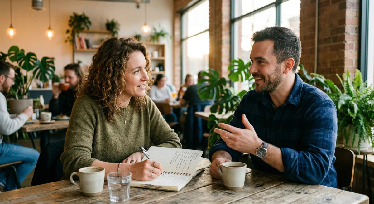 Nutrition coach working with a client