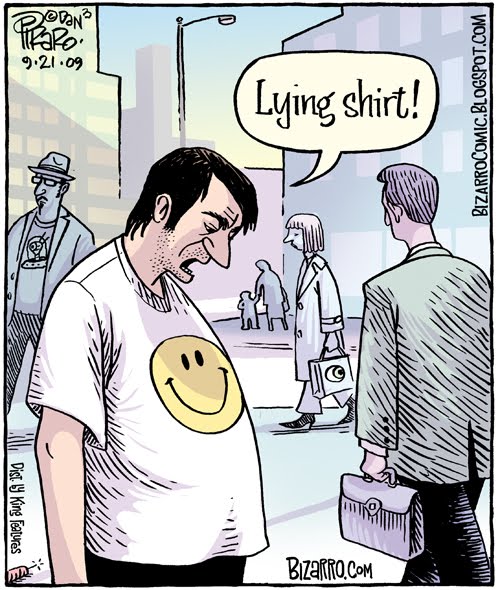 Lying tshirt smile