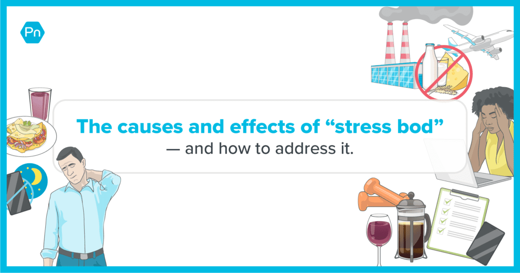 Different causes of "stress bod" surrounding text.